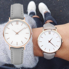 Load image into Gallery viewer, Zegarek Damski mode Simple femmes montres Femme dames décontracté en cuir Montre à Quartz Femme horloge Relogio Feminino Montre Femme